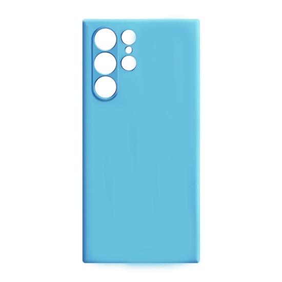 Silicone Case with Camera Shield for Samsung Galaxy S23 Ultra Light Blue